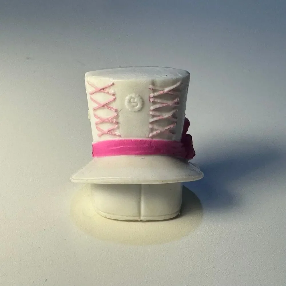 Shopkins Figurine Toni Topper Season Three RARE White Neon Pink Celebration